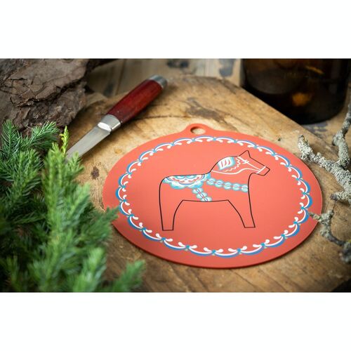 Pot Holder Dala Horse :: Red with heat-resistant print