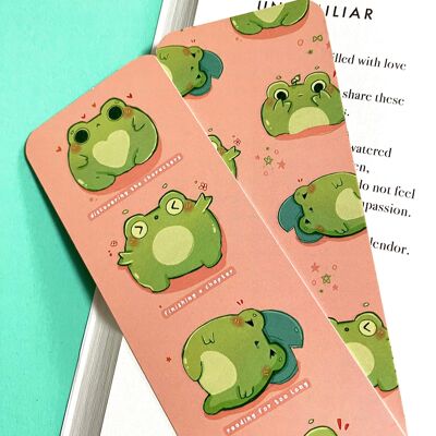 Frog Bookmark | Frog Art | Cute Bookmark| Double Printed | Cottagecore Book | Pattern | Book Lovers | Frog Stationery | Reading Accessories