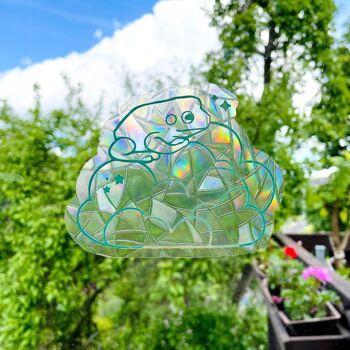 Dreamy Cloud Frog Suncatcher Sticker 1