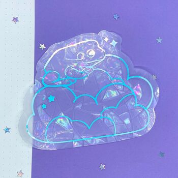 Dreamy Cloud Frog Suncatcher Sticker 2