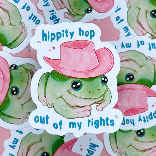 Hop out of my rights | Frog Sticker | Abortion-Rights | Laptop Sticker | Vinyl | Deco | Women Rights Sticker | Waterproof | Charity Sticker