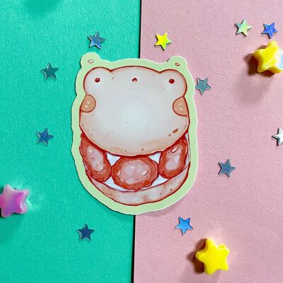Frog Cake Sticker | Frog Stationery | Vinyl Sticker | Laptop Sticker | Sweet Stickers | Deco Stickers | Cute Sticker | Waterproof | Froggy