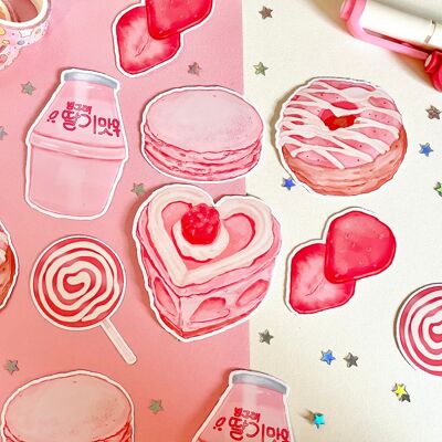 Sweet Cakes | Dessert Sticker | Sticker Pack | Food Stickers | Cute | Laptop Sticker | Vinyl Sticker | Bakery Sweets | Kawaii Candy