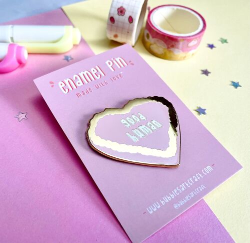 Good Human | Enamel Pin | Lapel Pin Gift | Cute Pastel | Hard Enamel Pin | Gold Plating | Kawaii | Pink Pin | Cake Pin