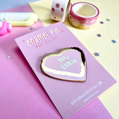 Good Human | Enamel Pin | Lapel Pin Gift | Cute Pastel | Hard Enamel Pin | Gold Plating | Kawaii | Pink Pin | Cake Pin