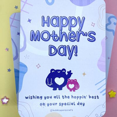 Frosch-Karte | Alles Gute zum Muttertag | Spezielle Karte | Mutterkarte | Umweltfreundlicher Karton | Postkarte | Grußkarte | Geschenkkarte | niedlich | Pastell