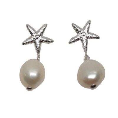 Pearl star earrings