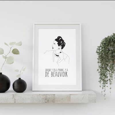 Simone de Beauvoir A4 Poster