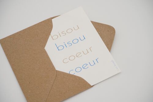 bisou bisou coeur coeur | mini carte