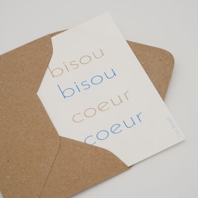 bisou bisou coeur coeur | mini carte