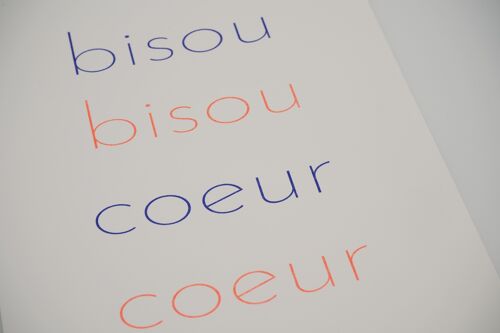 bisou bisou coeur coeur | affiche A5