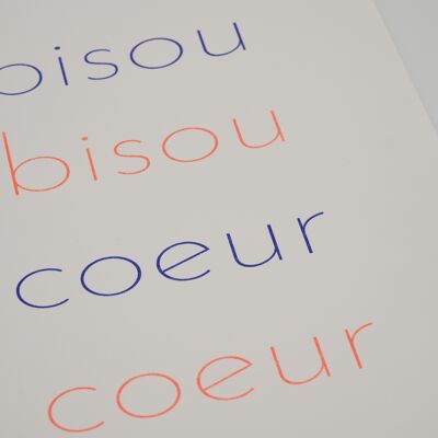 bisou bisou coeur coeur | affiche A5