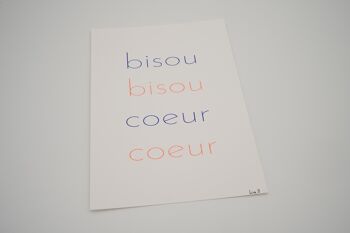 bisou bisou coeur coeur | affiche A5 2