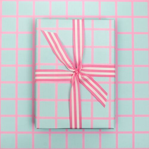 Pink Grid, Luxury Wrapping Paper