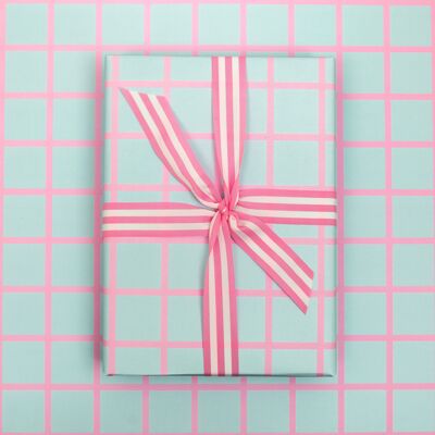 Griglia rosa, carta da regalo di lusso