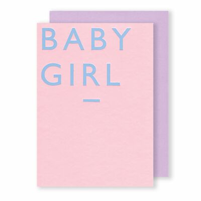 Bébé fille | Carte de voeux | Bloc de couleur