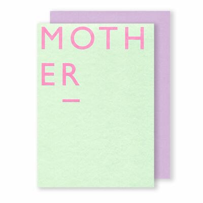 Madre | Tarjeta de felicitación | Bloque de color