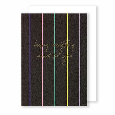 Keeping everything crossed for you | Greeting Card | Eighties Disco