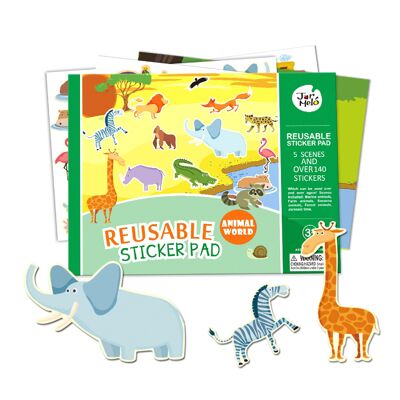 Wiederverwendbares Stickerpad-Set - Animal World