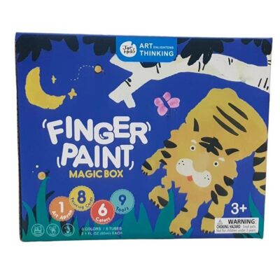 Caja mágica de pintura de dedos - 6 colores con sellos