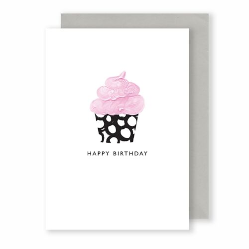 Cupcake, Happy Birthday | Greeting Card | Monochrome Plus