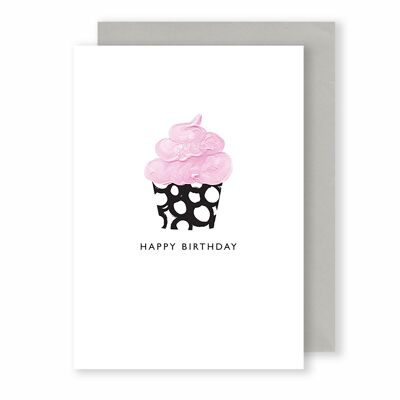 Cupcake, buon compleanno | Biglietto di auguri | Monocromatico Plus