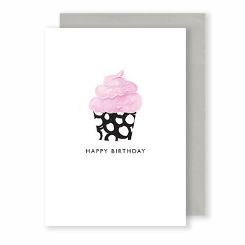 Cupcake, joyeux anniversaire | Carte de voeux | Monochrome Plus
