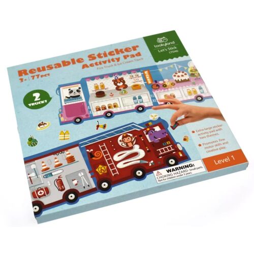 Reusable Stickers Activity Pad - Fire Truck & Ice Cream Truck