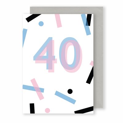 40 cumpleaños / aniversario | Tarjeta de felicitación | Monocromo Plus