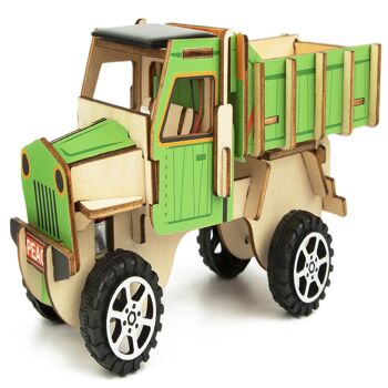 Voitures en bois 3D DIY - Camion solaire 1