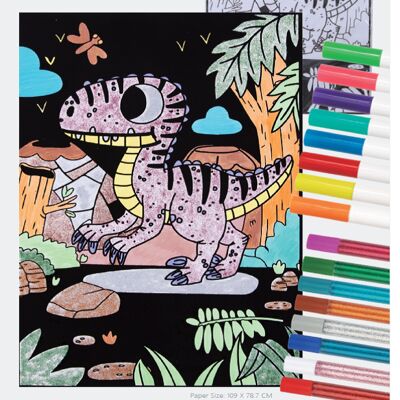 Kit para colorear de terciopelo - Dinosaurio