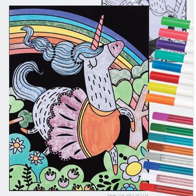Kit para colorear de terciopelo - Unicornio