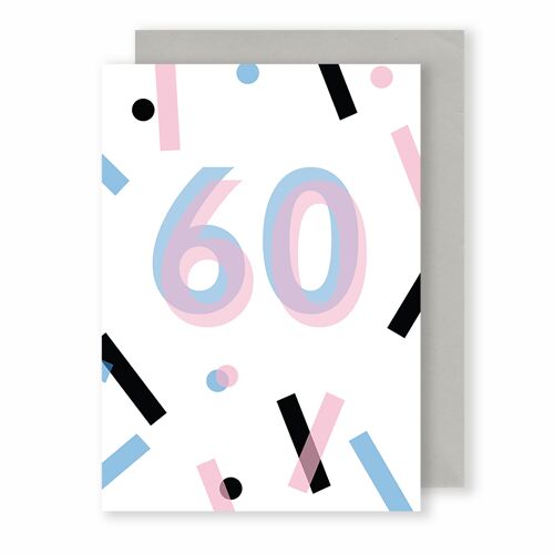 60 Birthday/Anniversary | Greeting Card | Monochrome Plus