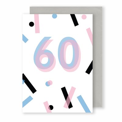 60 anniversaire / anniversaire | Carte de voeux | Monochrome Plus