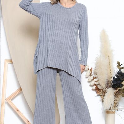 Loungewear d'hiver Relaxed Fit Gris