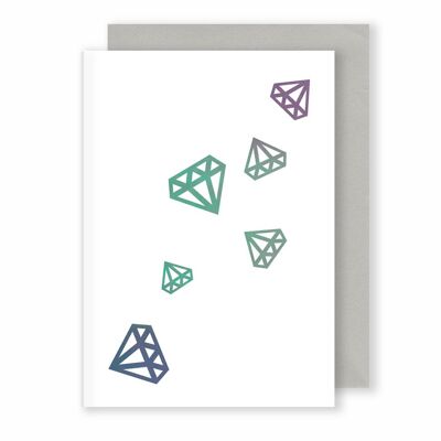 Diamants | Carte de voeux | Gris délavé