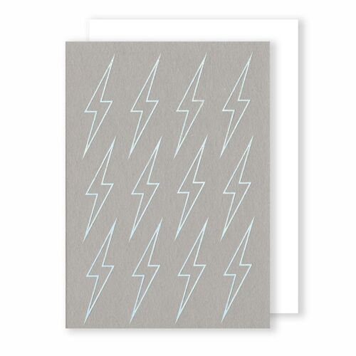 Lightning Bolts | Greeting Card | Faded Grey