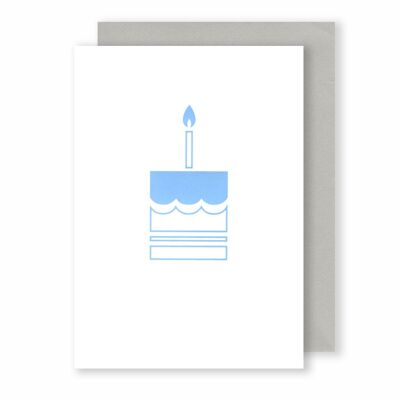 Pastel de cumpleaños | Tarjeta de felicitación | Gris descolorido