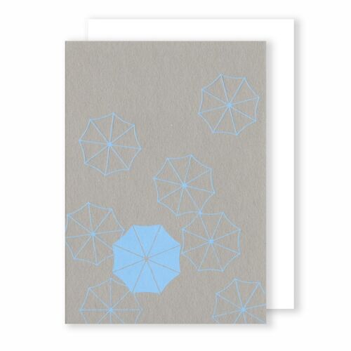 Umbrellas | Greeting Card | Faded Grey