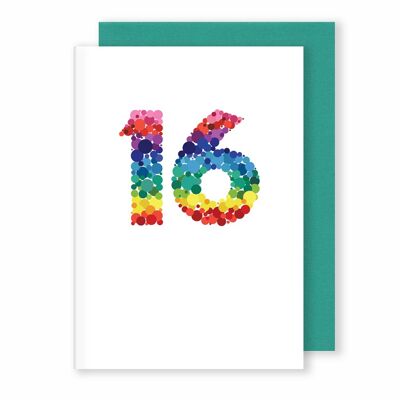 16 | Edad / Tarjeta de aniversario | Puntos brillantes