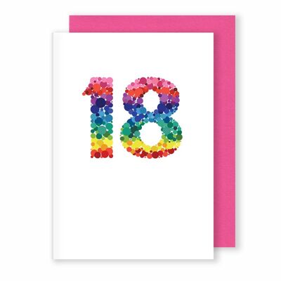 18 | Edad / Tarjeta de aniversario | Puntos brillantes