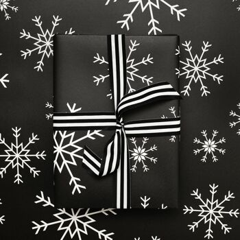 Flocons de neige, papier d'emballage de Noël de luxe 1