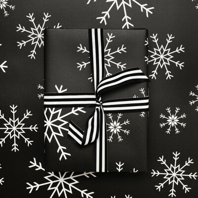 Flocons de neige, papier d'emballage de Noël de luxe