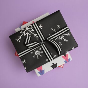 Flocons de neige, papier d'emballage de Noël de luxe 2