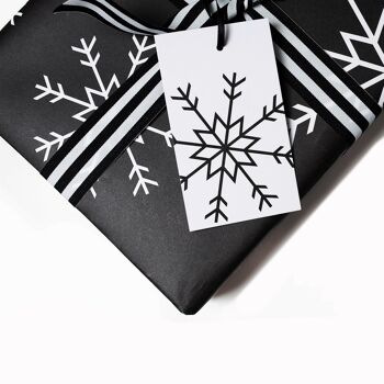 Flocons de neige, papier d'emballage de Noël de luxe 3
