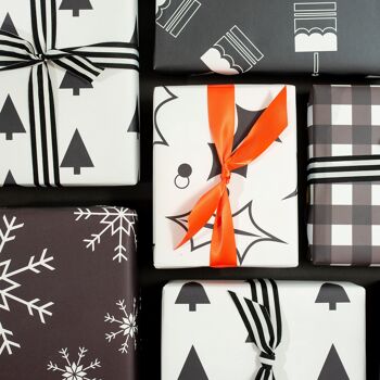 Arbres, papier d'emballage de Noël de luxe 3