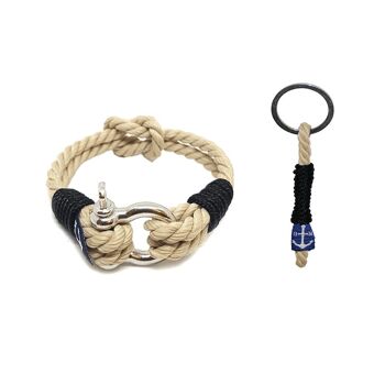 Bracelet et porte-clés nautiques en corde classique