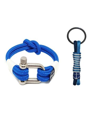 Bracelet nautique Fallon et porte-clés - 6,3 pouces - 16 cm