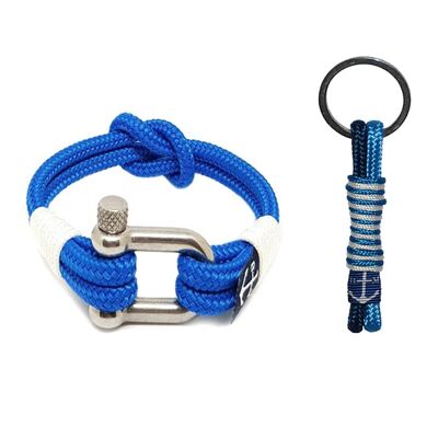 Bracelet nautique Fallon et porte-clés - 9,1 pouces - 23 cm