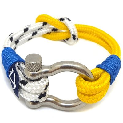 Nautisches Armband mit gelbem und weißem Schäkel